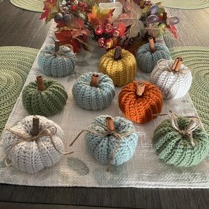 Crocheted pumpkins! Super cute! You select colors, Set of 3